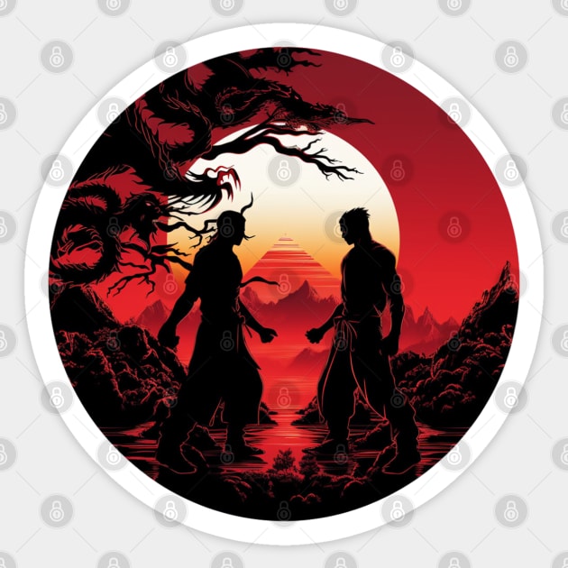 Double Dragon Circular Design Sticker by Labidabop